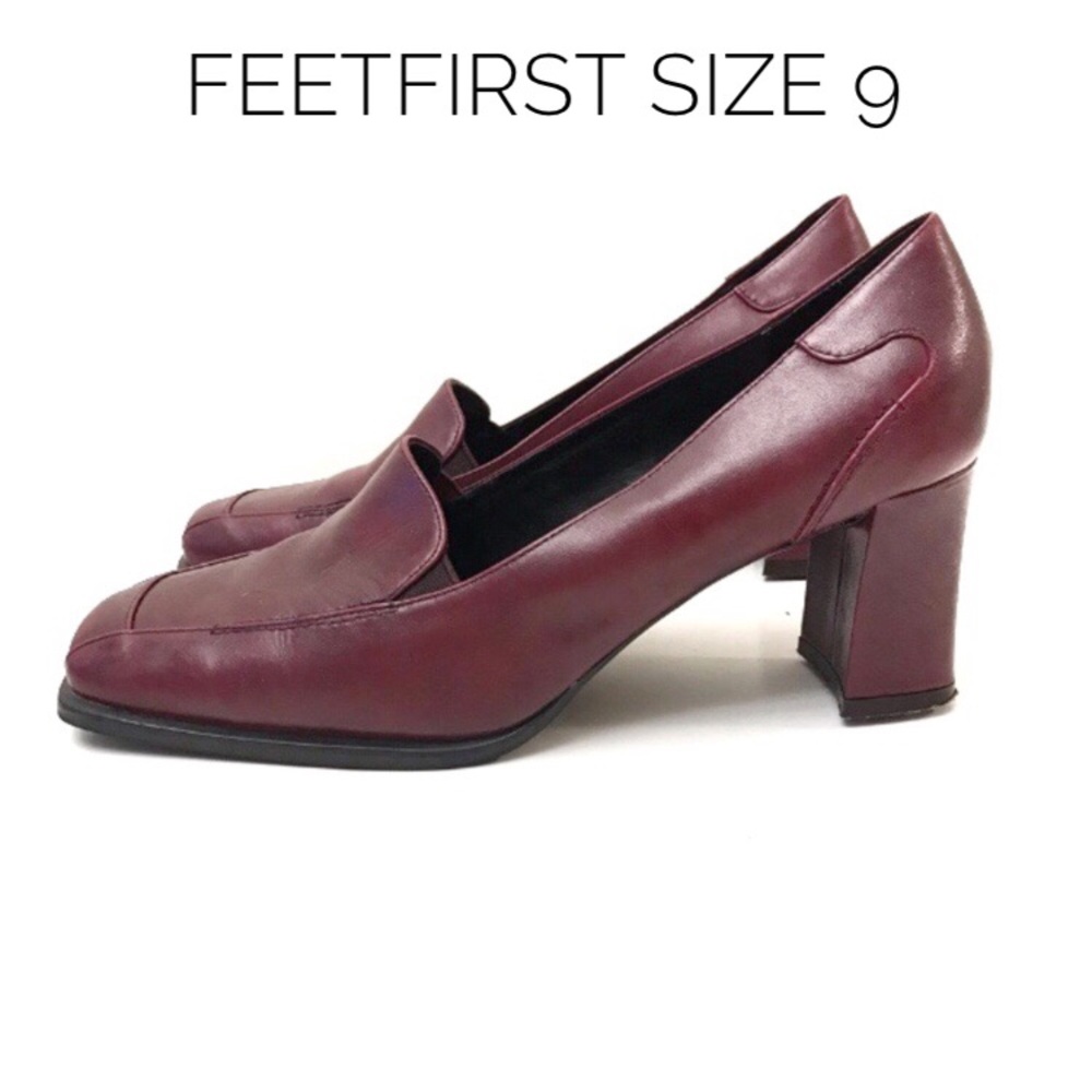 FeetFirst size 9 burgundy genuine leather shoes